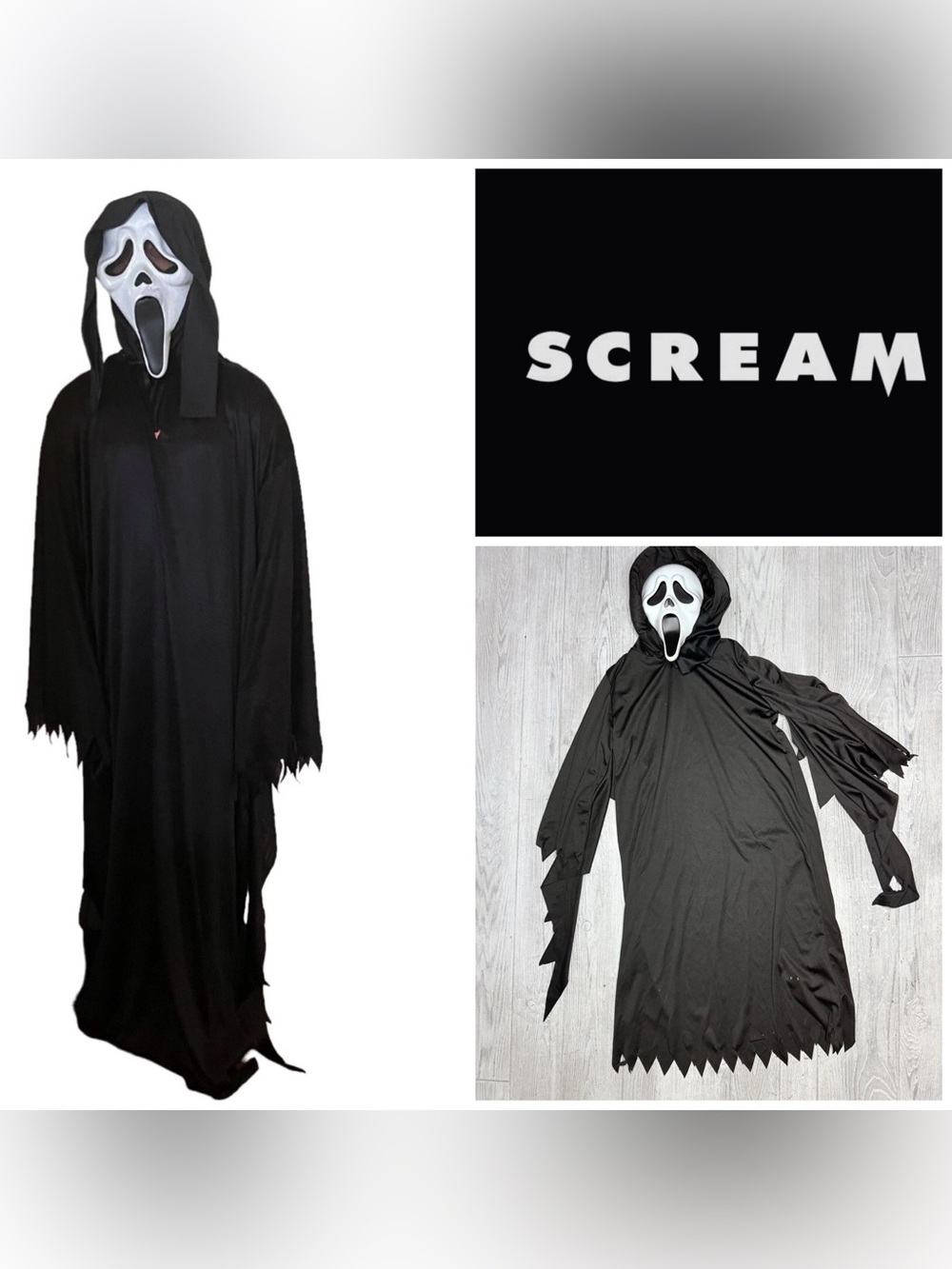 Spirit Halloween ghost face costume kids robe and mask small